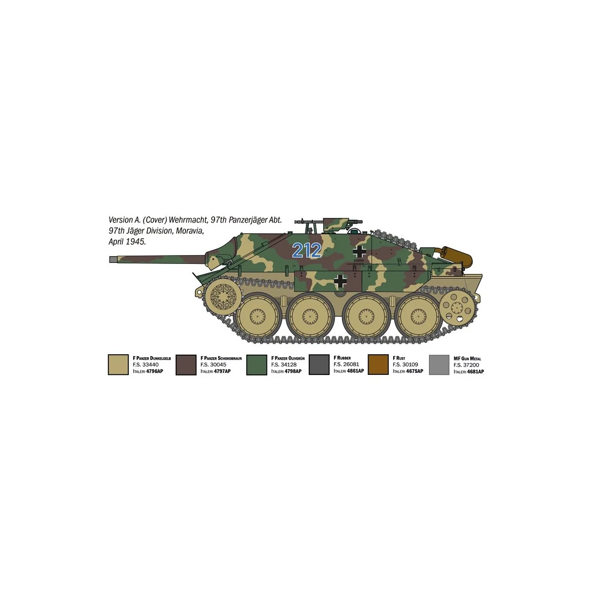 Italeri Jagdpanzer 38(t) Hetzer tank model 1/35 - 96531 - I96531