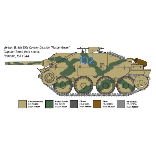 I96531-Italeri Jagdpanzer 38(t) Hetzer tank model 1/35 - 96531