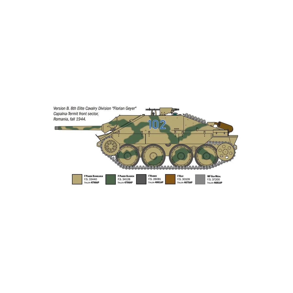 Italeri Jagdpanzer 38(t) Hetzer tank model 1/35 - 96531 - I96531