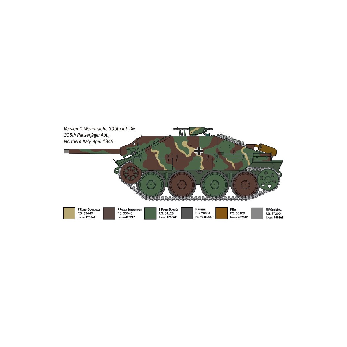 Italeri Jagdpanzer 38(t) Hetzer tank model 1/35 - 96531 - I96531