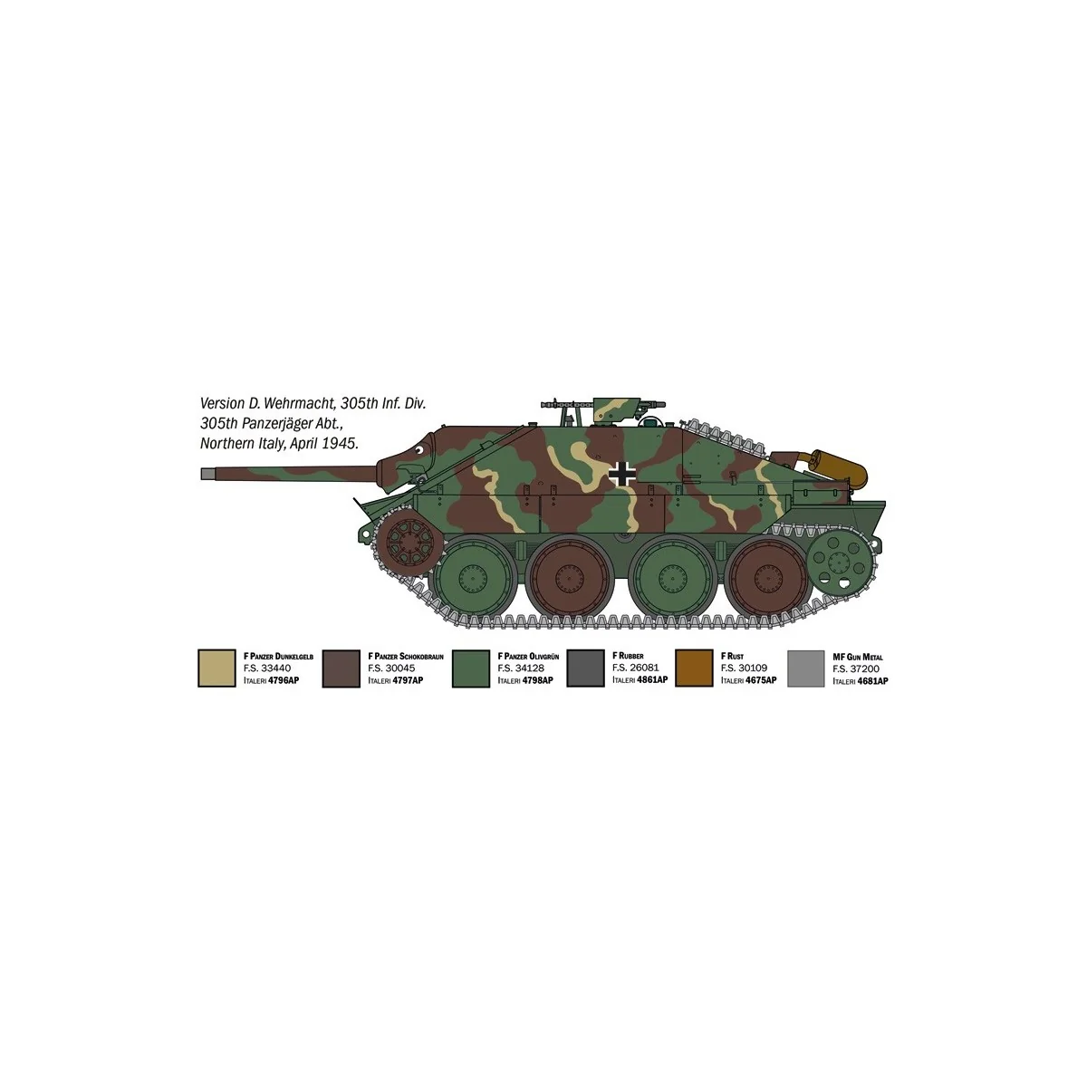 Italeri Jagdpanzer 38(t) Hetzer tank model 1/35 - 96531 - I96531
