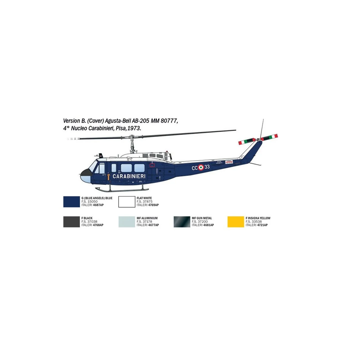 Italeri AB-205 / UH-1D "SAR" helicopter model 1/48 - 2845 - I2845