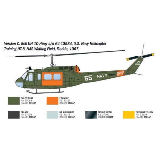 I2845-Italeri AB-205 / UH-1D "SAR" helicopter model 1/48 - 2845