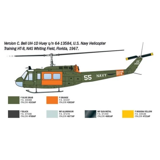 I2845-Italeri AB-205 / UH-1D "SAR" helicopter model 1/48 - 2845