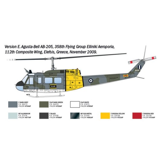 Maquette hélicoptère Italeri AB-205 / UH-1D "SAR" 1/48 - 2845 - I2845 I2845-Maquette hélicoptère Italeri AB-205 / UH-1D "SAR" 1/48 - 2845