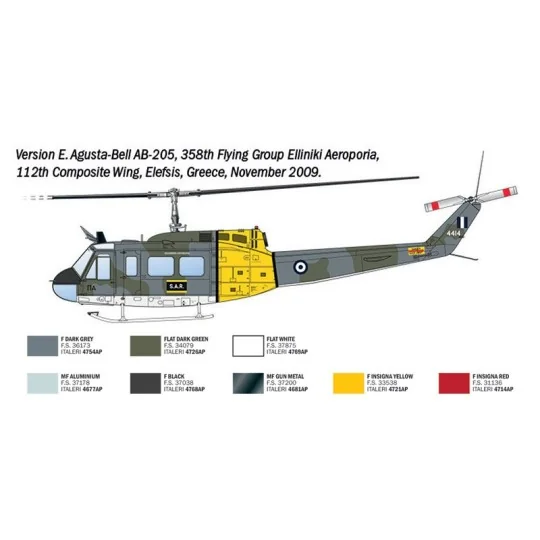 I2845-Italeri AB-205 / UH-1D "SAR" helicopter model 1/48 - 2845