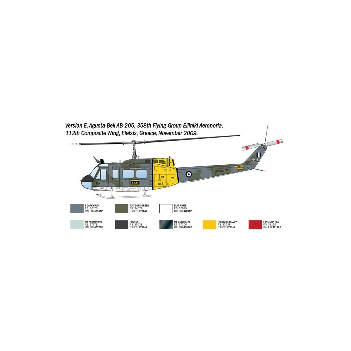 Italeri AB-205 / UH-1D "SAR" helicopter model 1/48 - 2845 - I2845