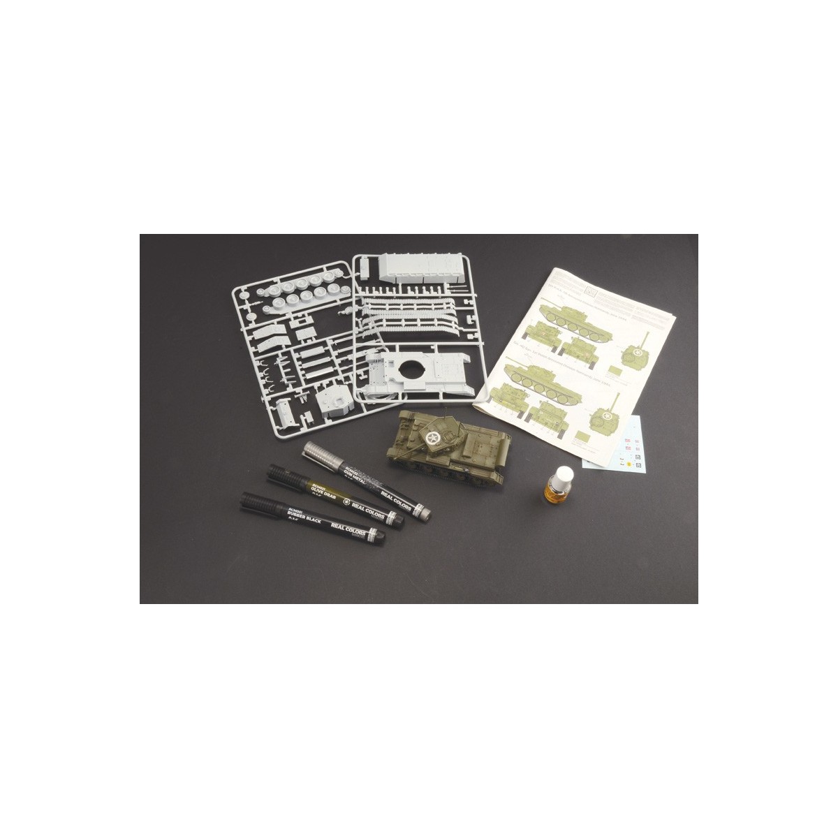 Cromwell Mk. IV 1/56 scale model kit + Italeri 750 glue and paints... Cromwell Mk. IV 1/56 scale model kit + Italeri 750 glue and paints...