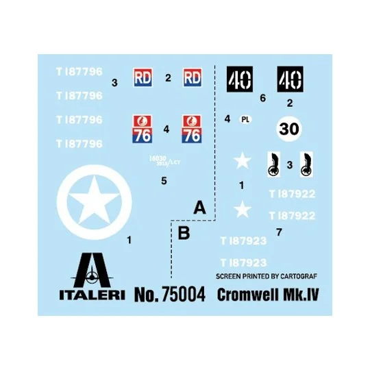I75004-Cromwell Mk. IV 1/56 scale model kit + Italeri glue and paints 75004