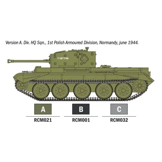 I75004-Cromwell Mk. IV 1/56 scale model kit + Italeri glue and paints 75004