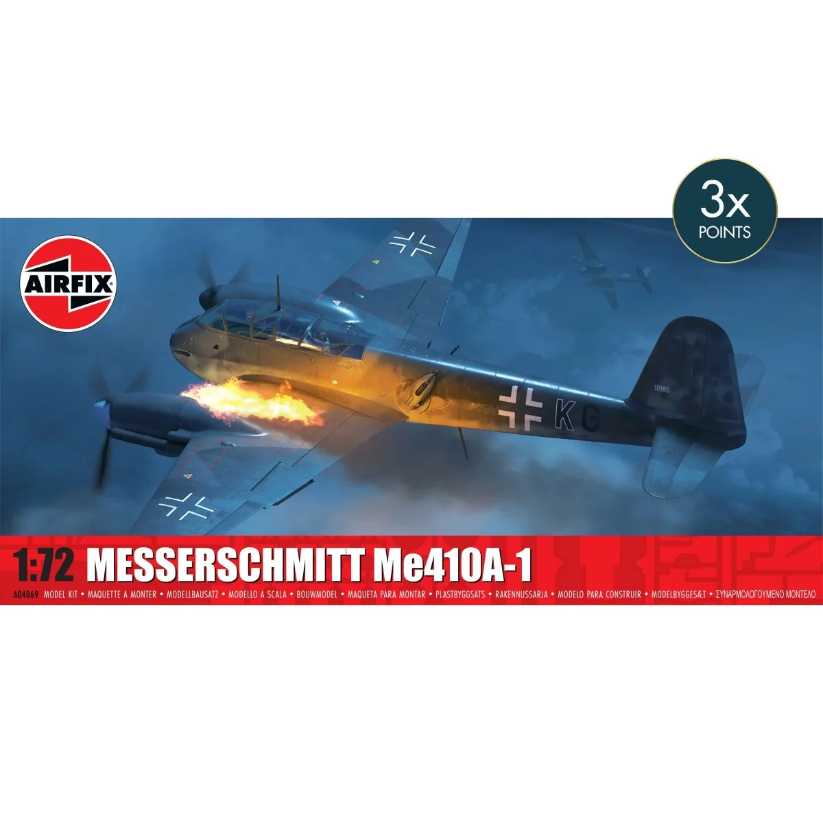 Messerschmitt Me 410A-1 1/72 scale model airplane - Airfix A04069 - A04069