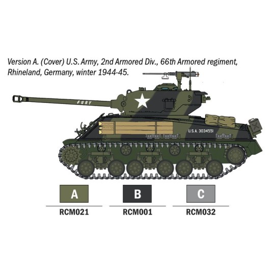 Sherman M4A3E8 Fury 1/56 tank kit + Italeri 7500 glue and paints... I75001-Italeri 75001 Sherman M4A3E8 Fury tank kit (1/56 scale) + glue and paints