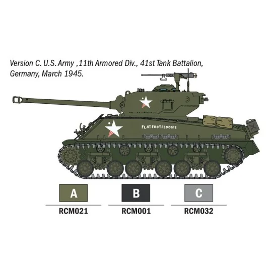 Sherman M4A3E8 Fury 1/56 tank kit + Italeri 7500 glue and paints... I75001-Italeri 75001 Sherman M4A3E8 Fury tank kit (1/56 scale) + glue and paints