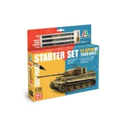 1/56 scale Pz.Kpfw. VI Tiger I Ausf.E tank model kit + glue and paints...