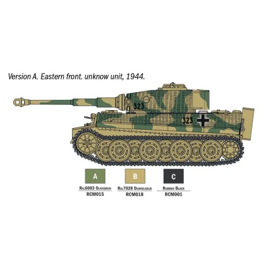 Maquette char Pz.Kpfw. VI Tiger I Ausf.E 1/56 + colle et peintures ... I75002-Maquette char Pz.Kpfw. VI Tiger I Ausf.E 1/56 + colle et peintures Italeri 75002