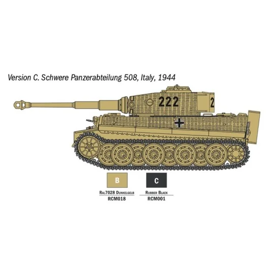 Maquette char Pz.Kpfw. VI Tiger I Ausf.E 1/56 + colle et peintures ... I75002-Maquette char Pz.Kpfw. VI Tiger I Ausf.E 1/56 + colle et peintures Italeri 75002