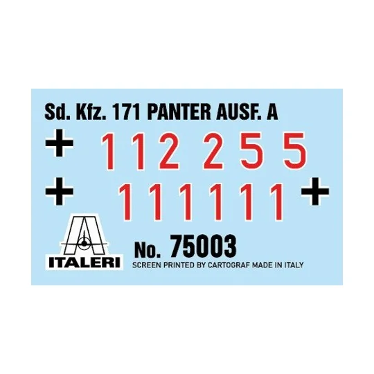 Panther Sd.Kfz.171 Ausf. A 1/56 scale model kit + glue and paints... I75003-Panther Sd.Kfz.171 Ausf. A 1/56 scale model kit + Italeri 75003 glue and paints