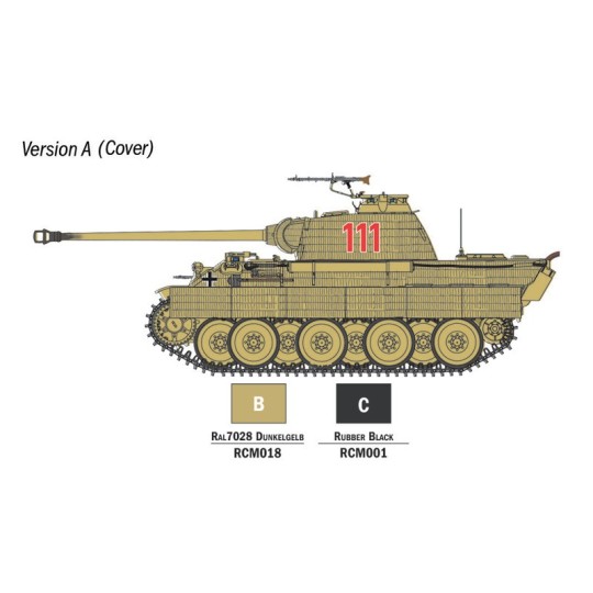 I75003-Maquette char Panther Sd.Kfz.171 Ausf. A 1/56 + colle et peintures Italeri 75003