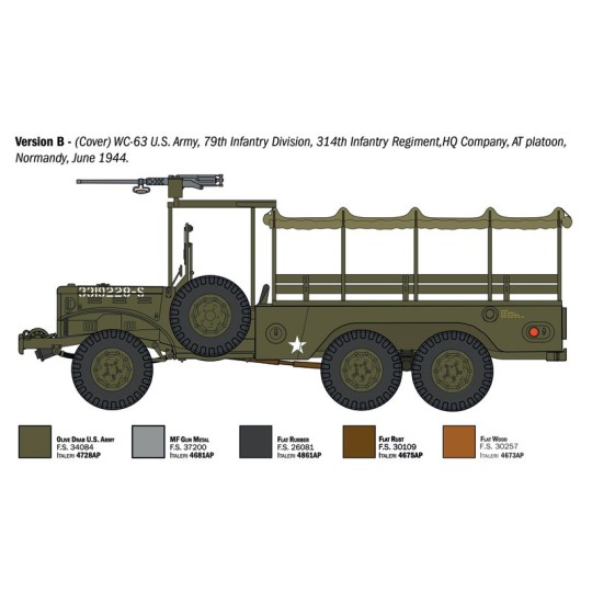 I96230-Maquette camion militaire Dodge WC-62/63 1½ ton 6x6 1/35 - Italeri 96230