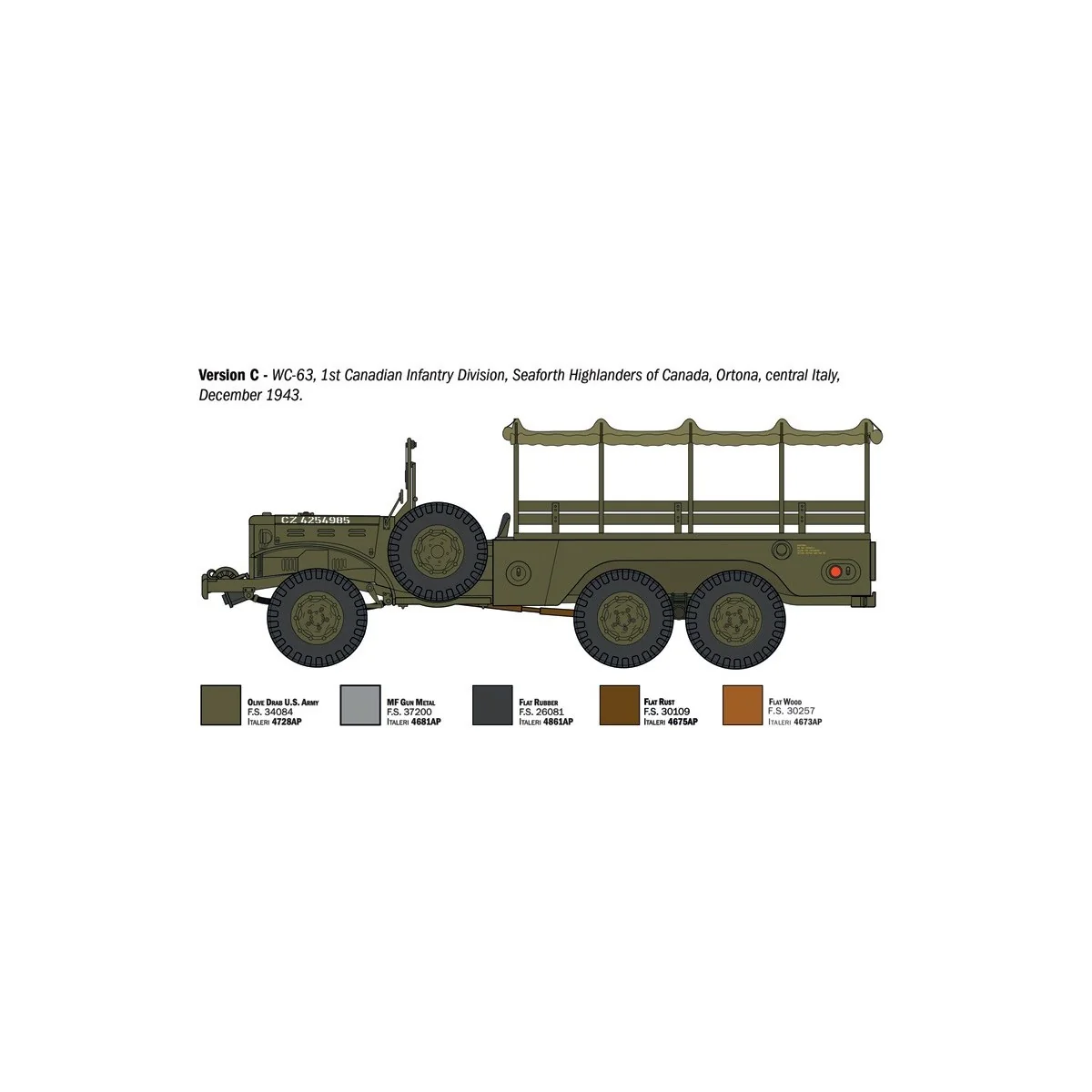 Maquette camion militaire Dodge WC-62/63 1½ ton 6x6 1/35 - Italeri ...