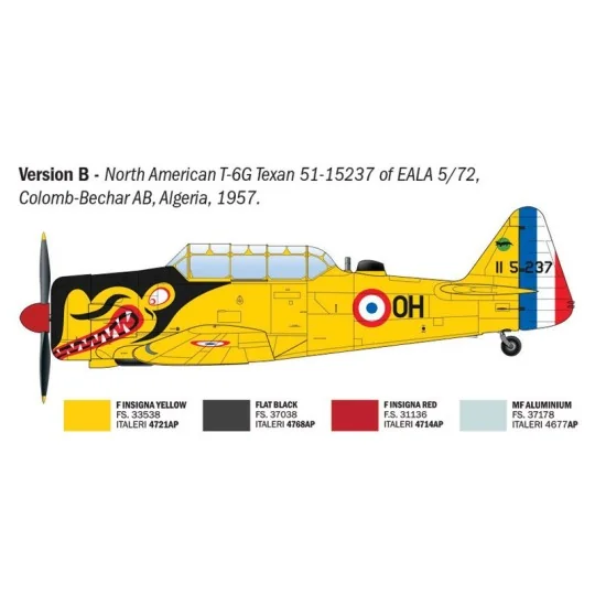 Maquette avion T-6G Texan 1/48 - Italeri 92652 - I92652 I92652-Maquette avion T-6G Texan 1/48 - Italeri 92652