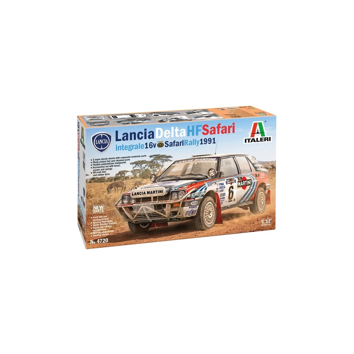 Lancia Delta Integrale 16V Safari 1/12 model kit - Italeri 4720 - I4720 Lancia Delta Integrale 16V Safari 1/12 model kit - Italeri 4720 - I4720