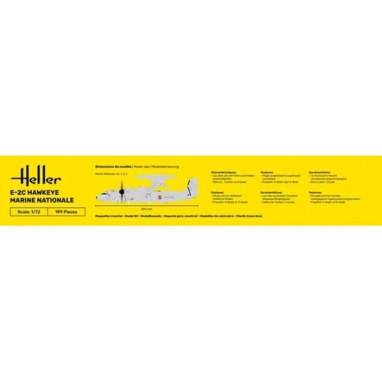 HEL-82302-Maquette avion E-2C Hawkeye Marine Nationale 1/72 - Heller 82302