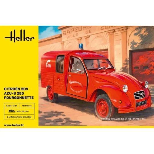 Maquette Citroën 2CV AZU-B 250 Fourgonnette 1/24 - Heller 82701 - H... HEL-82701-Maquette Citroën 2CV AZU-B 250 Fourgonnette 1/24 - Heller 82701