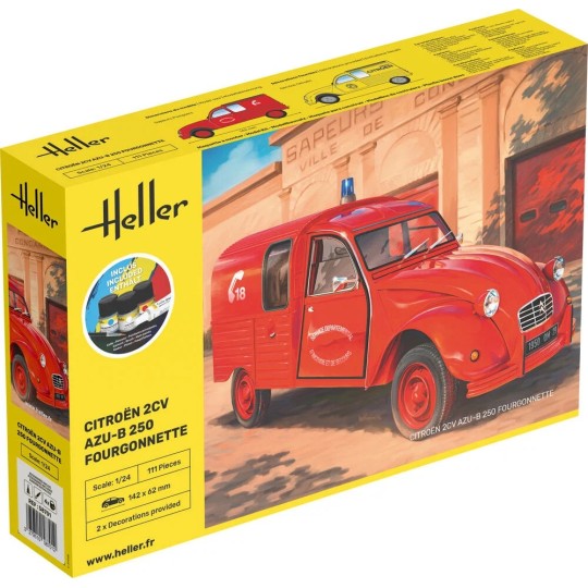 HEL-58701-Maquette Citroën 2CV AZU-B 250 Fourgonnette 1/24 + colle et peintures - HEL-58701