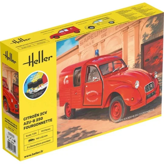 HEL-58701-Maquette Citroën 2CV AZU-B 250 Fourgonnette 1/24 + colle et peintures - HEL-58701