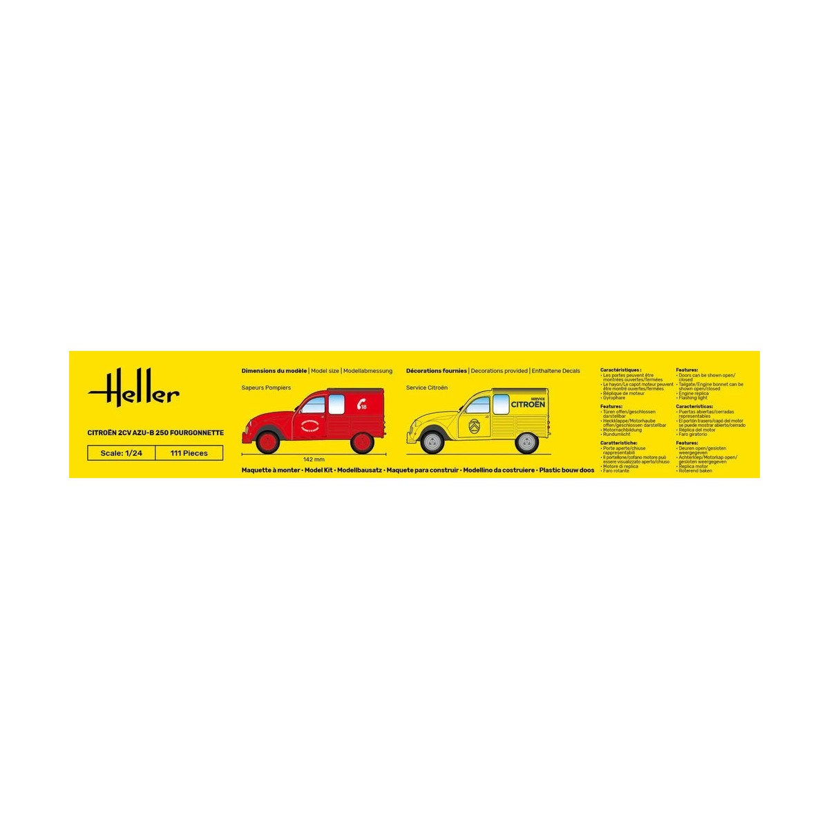Maquette Citroën 2CV AZU-B 250 Fourgonnette 1/24 + colle et peintur...