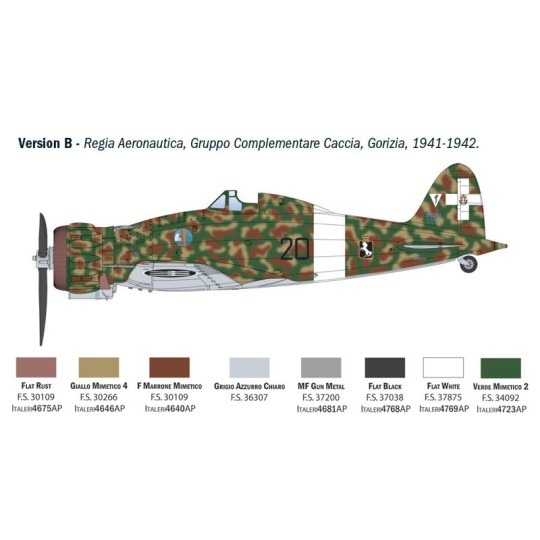 Maquette avion Macchi MC.200 Saetta 1/32 - Italeri 2516 - I2516 I2516-Maquette avion Macchi MC.200 Saetta 1/32 - Italeri 2516