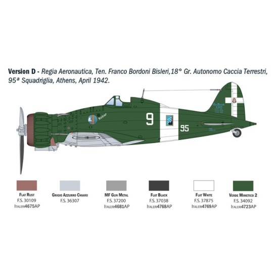 Macchi MC.200 Saetta 1/32 aircraft model - Italeri 2516 - I2516 I2516-Macchi MC.200 Saetta 1/32 aircraft model - Italeri 2516