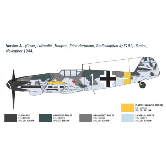 Bf 109 G-6 Aces 1/72 scale model kit - Italeri 1483 - I1483 I1483-Bf 109 G-6 Aces 1/72 aircraft model - Italeri 1483