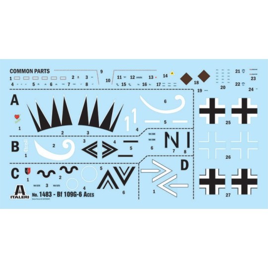 Maquette avion Bf 109 G-6 Aces 1/72 - Italeri 1483 - I1483 I1483-Maquette avion Bf 109 G-6 Aces 1/72 - Italeri 1483