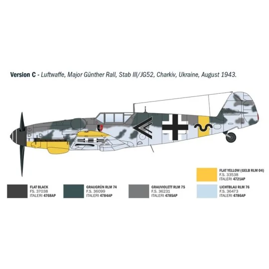 Bf 109 G-6 Aces 1/72 scale model kit - Italeri 1483 - I1483 I1483-Bf 109 G-6 Aces 1/72 aircraft model - Italeri 1483
