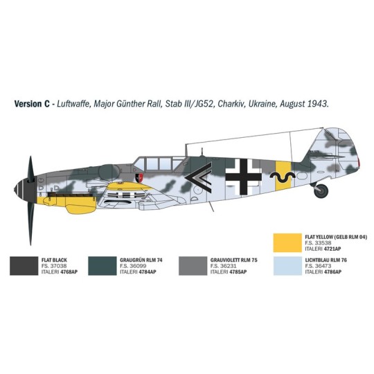 Maquette avion Bf 109 G-6 Aces 1/72 - Italeri 1483 - I1483 I1483-Maquette avion Bf 109 G-6 Aces 1/72 - Italeri 1483