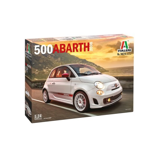 Fiat 500 Abarth 2008 1/24 scale model - Italeri 3674 - I3674 I3674-Fiat 500 Abarth 2008 1/24 scale model - Italeri 3674