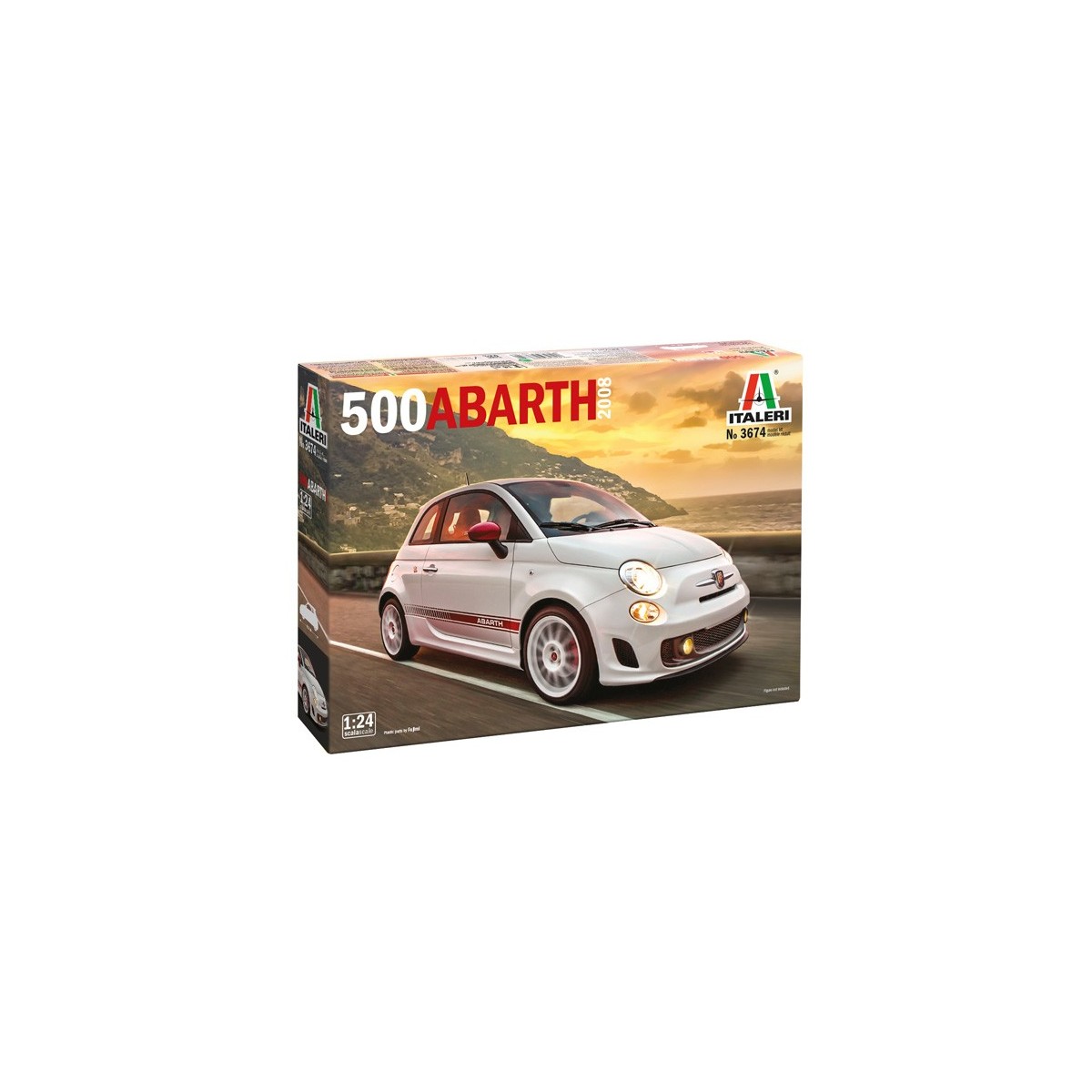 Fiat 500 Abarth 2008 1/24 scale model - Italeri 3674 - I3674 Fiat 500 Abarth 2008 1/24 scale model - Italeri 3674 - I3674