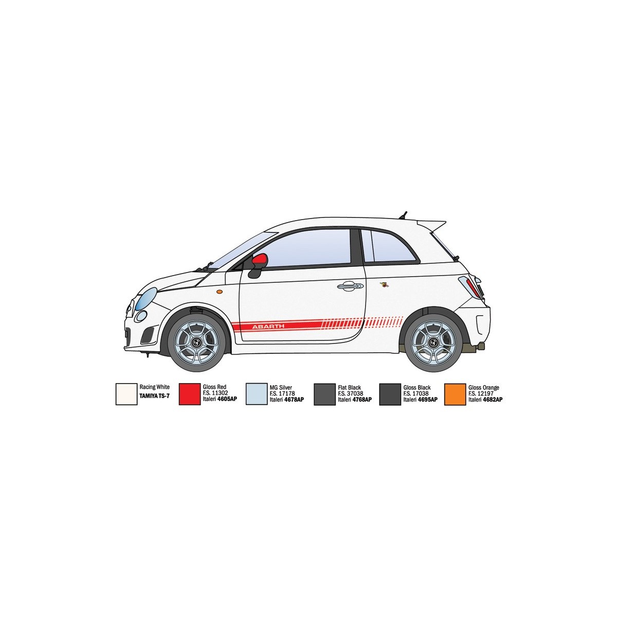 Maquette Fiat 500 Abarth 2008 1/24 - Italeri 3674 - I3674 Maquette Fiat 500 Abarth 2008 1/24 - Italeri 3674 - I3674