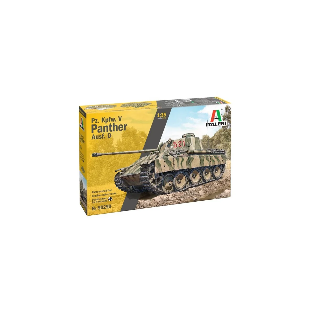 Maquette char Pz.Kpfw. V Panther Ausf. D 1/35 - Italeri 90290 - I90290 Maquette char Pz.Kpfw. V Panther Ausf. D 1/35 - Italeri 90290 - I90290
