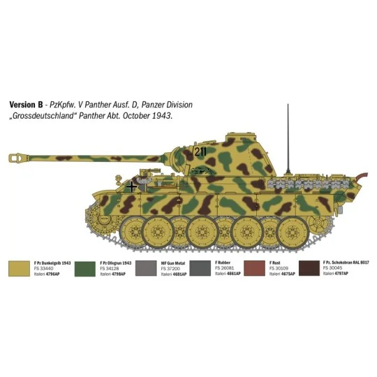 Maquette char Pz.Kpfw. V Panther Ausf. D 1/35 - Italeri 90290 - I90290 I90290-Maquette char Pz.Kpfw. V Panther Ausf. D 1/35 - Italeri 90290