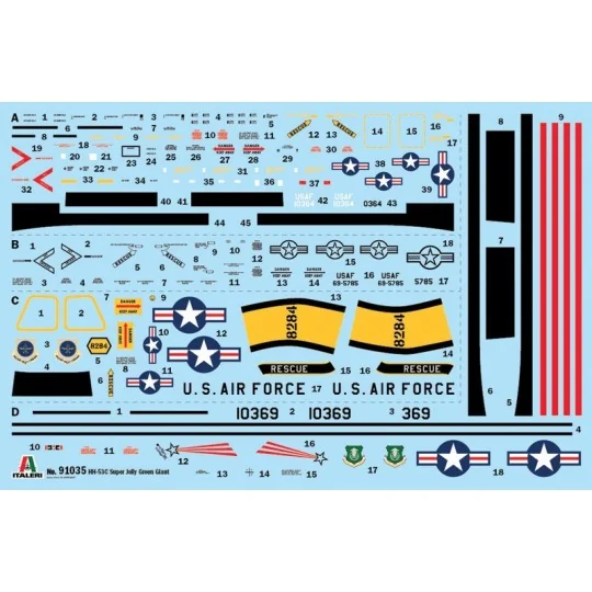 I91035-HH-53C Super Jolly Green Giant 1/72 Helicopter Model Kit - Italeri 91035