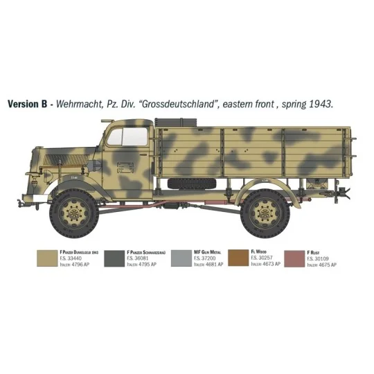 Maquette camion Kfz.305 Opel Blitz Typ A 4x4 1/35 - Italeri 6760 - ... I6760-Maquette camion Kfz.305 Opel Blitz Typ A 4x4 1/35 - Italeri 6760