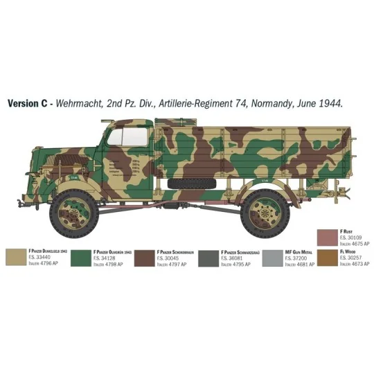 Kfz.305 Opel Blitz Typ A 4x4 1/35 truck model - Italeri 6760 - ... I6760-Kfz.305 Opel Blitz Typ A 4x4 1/35 truck model - Italeri 6760
