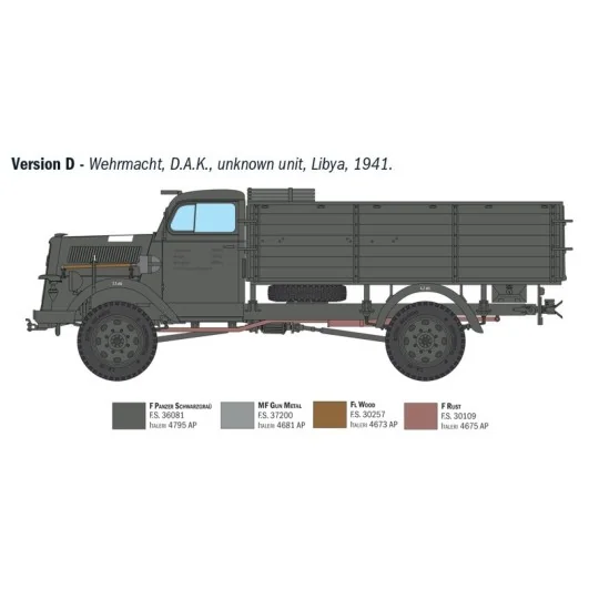 Maquette camion Kfz.305 Opel Blitz Typ A 4x4 1/35 - Italeri 6760 - ... I6760-Maquette camion Kfz.305 Opel Blitz Typ A 4x4 1/35 - Italeri 6760