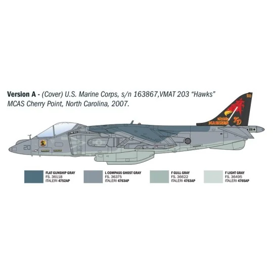 I90193-Maquette avion AV-8B Harrier II 1/72 - Italeri 90193