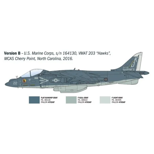 I90193-Maquette avion AV-8B Harrier II 1/72 - Italeri 90193
