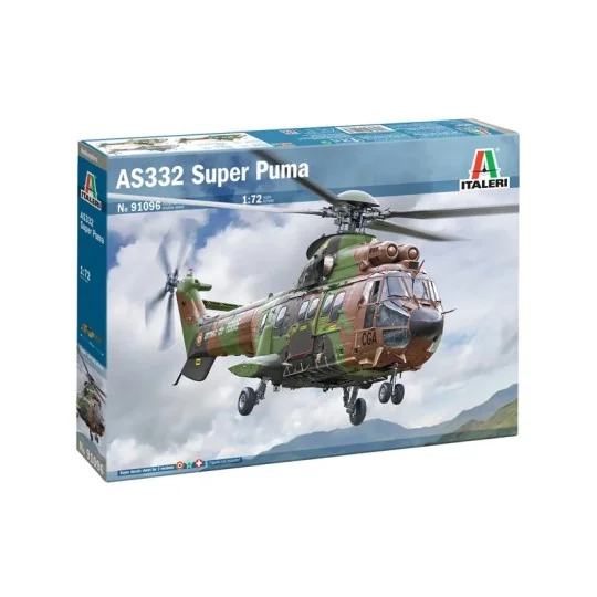 Maquette hélicoptère AS332 Super Puma 1/72 - Italeri 91096 - I91096 I91096-Maquette hélicoptère AS332 Super Puma 1/72 - Italeri 91096