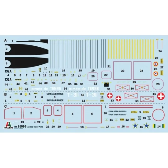 Maquette hélicoptère AS332 Super Puma 1/72 - Italeri 91096 - I91096 I91096-Maquette hélicoptère AS332 Super Puma 1/72 - Italeri 91096